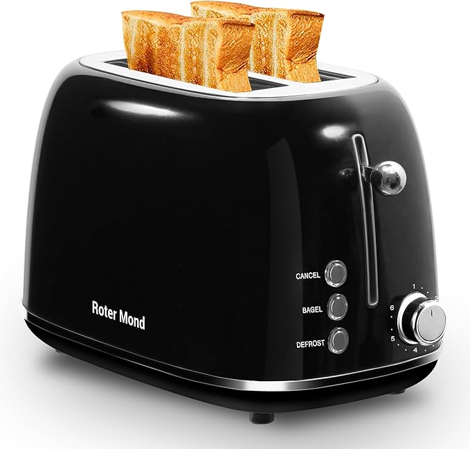 Roter Mond 2 Slice Toaster Retro Stainless Steel