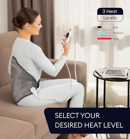 GENIANI Electric Heating Pad for Back Pain & Cramps Relief, Adjustable Strap