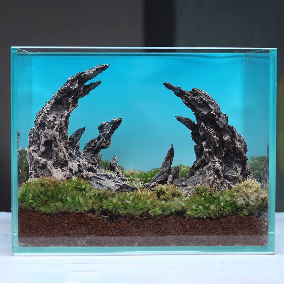 Novelsite Fish Tank Decor- Jagged Canyon Rock Formation ，Made of Solid Sandstone，Suitable for a Variety of Fish Tank Scenes, DIY Planting Moss, Safe and Non-Toxic