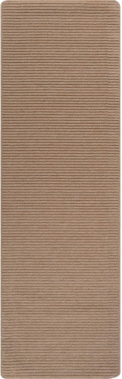 Non Slip Beige Solid Rubber Back Thing Runner Rugs for Living Room 2x10 for Kitchen, Rug for Bedroom and Hallway, Stain Resistant Easy Cleaning Non Shedding Carpet Beige 2 x 10