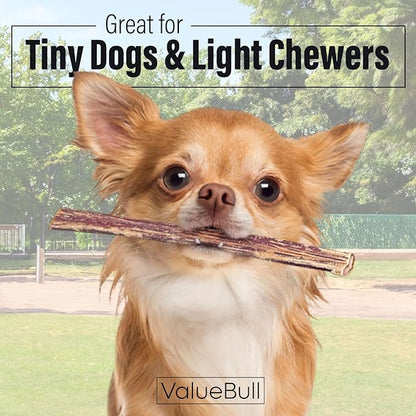 ValueBull Bully Sticks for Small Dogs, Extra Thin 6 Inch, 200 Count Bulk Pack - All Natural, Grass Fed, Single Ingredient, Long Lasting Dog Treats