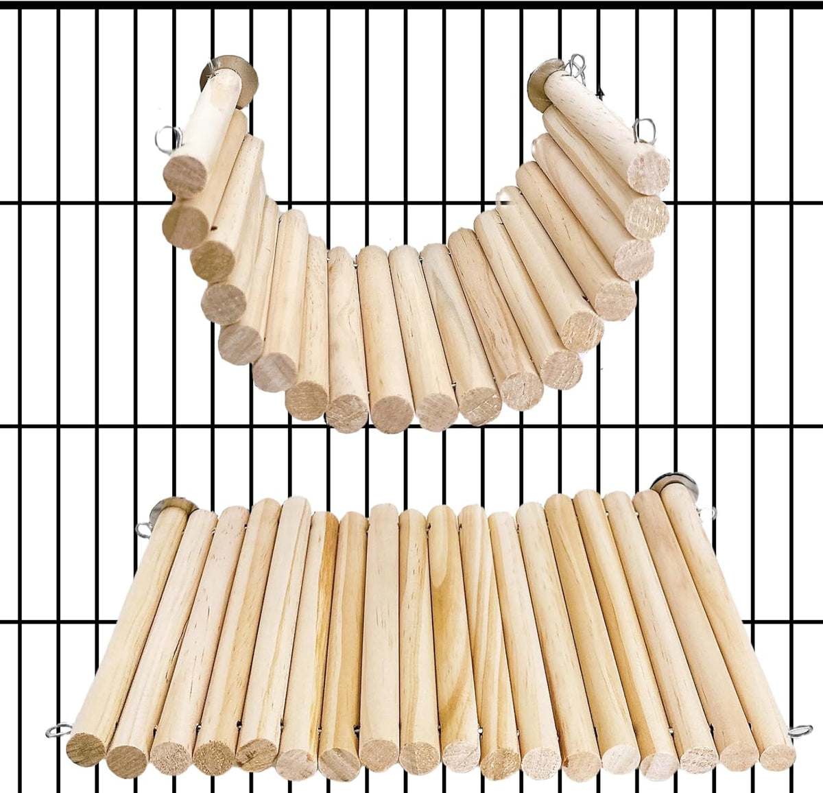 2Pcs Chinchilla Wood Ledge Hamster Wooden Flexible Platform Perch Climbing Toys Cage Accessories for Rat Mouse Sugar Glider Small Animal