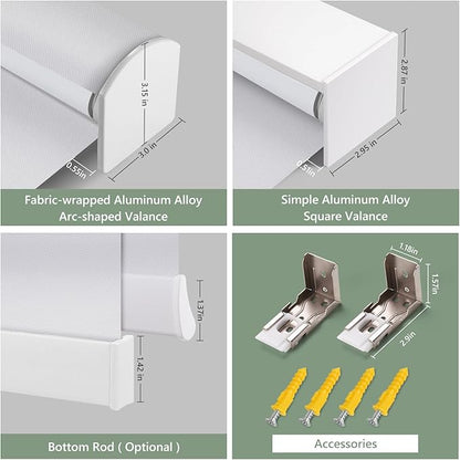Motorized Blinds with Remote Window Roller Shade Wireless Rechargeable Motor