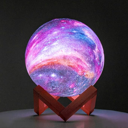 BRIGHTWORLD Moon Lamp Galaxy Lamp 5.9 inch 16 Colors LED 3D Moon Light, Remote & Touch Control Moon Night Light Christmas Gifts for Girls Boys Kids Women Birthday（Wooden Base）