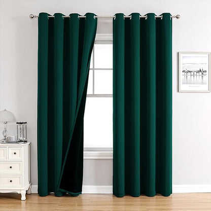 ChrisDowa 100% Blackout Curtains 108 inch Long