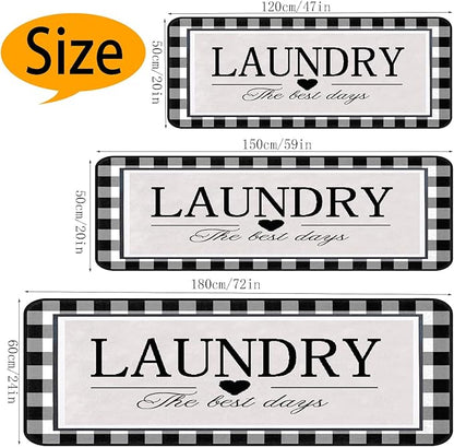 Farmhouse Laundry Room Rug Runner 24"X72" Kitchen Mat Washable Entryway Rugs Soft Non Slip Laundry Carpets Comfort Standing Desk Mats,Carpet for Sink,Office,Laundry Room Decor Accessories