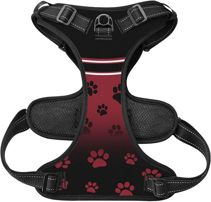 Custom Atlanta Dog Harness with Reflective Stripes Personalized Name and Number Dog Vest Harness with Pet Traction Rope for Small Medium Large Dog
