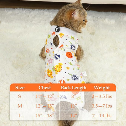 ANWA Cat Recovery Suit - Breathable Cat Onesie for Cats After Surgery Female, Kitten Surgery Recovery Suit Female Abdominal Wounds