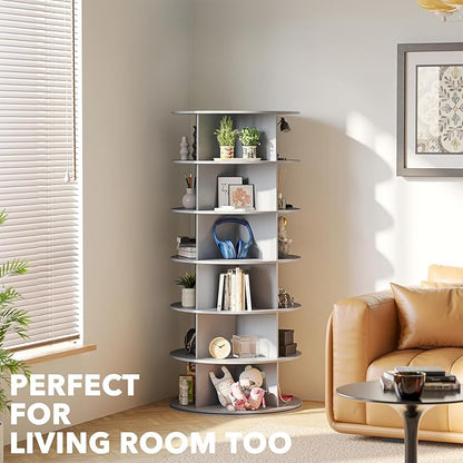 SpaceAid 6 Tier Rotating Shoe Rack Tower, Spinning Shoe Display Lazy Susan