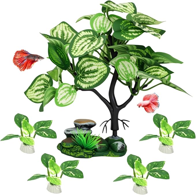 EDGCTYU Betta Fish Tank Decor, Silk Aquarium Plants for Aquarium Decoration and Fish Tank Decoration