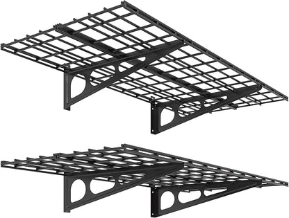 FLEXIMOUNTS 2-Pack 2x4ft 24-inch-by-48-inch Wall Shelf Garage Storage Rack Wall