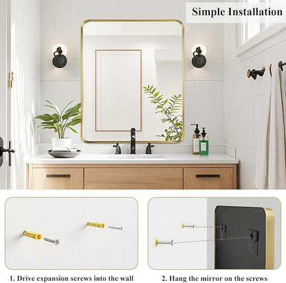 Fabuday Gold Bathroom Mirror