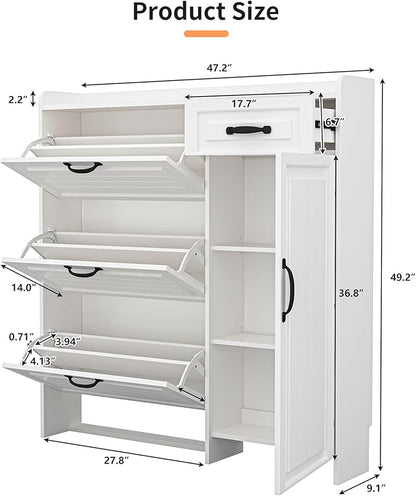 Shoe Cabinet for Entryway, Freestanding Shoe Storage Cabinet