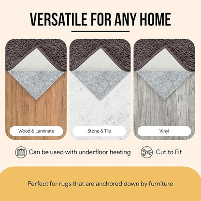 Premium Felt Rug Pad 4x6 Feet, Thick Rug Pads for Hardwood Floors, Laminate, Vinyl, Stone, Carpet & Tile, Under Rug Padding