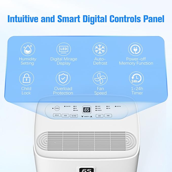 DEVERSE Max 80 Pints Energy Star Dehumidifier