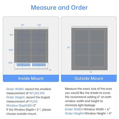 Motorized Blinds with Remote Control, 100% Blackout Cordless Wireless Electric