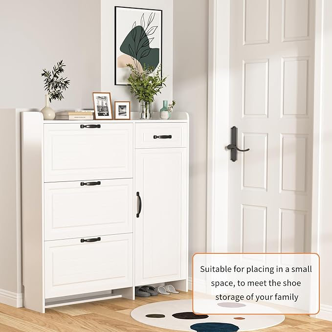 Shoe Cabinet for Entryway, Freestanding Shoe Storage Cabinet