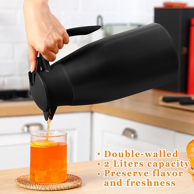 Norme 2 Pcs Thermal Coffee Carafe Insulated Stainless Steel Coffee Carafe