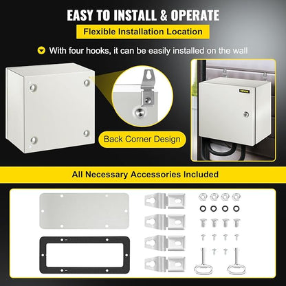 VEVOR NEMA Steel Enclosure 12×12×8, NEMA 4X Steel Electrical Box, IP66