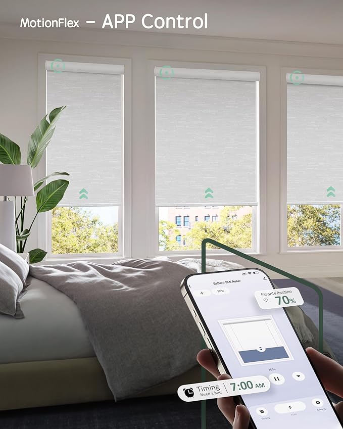 Yoolax Motorized Shades Dual Control, MotionFlex Motorized Roller Shades