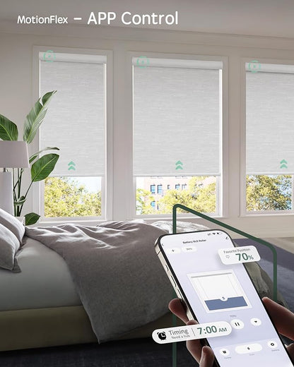 Yoolax Motorized Shades Dual Control, MotionFlex Motorized Roller Shades