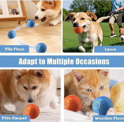 Shaky Ball Toy for Dogs, Automatic Interactive Dog Ball, USB Rechargeable Vibrating Dog Balls Suitable for All Dogs (Blue+Orange)-2PCS