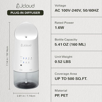 JCLOUD Plug in Diffuser for Essential Oils, Waterless Scent Diffuser Cover Up