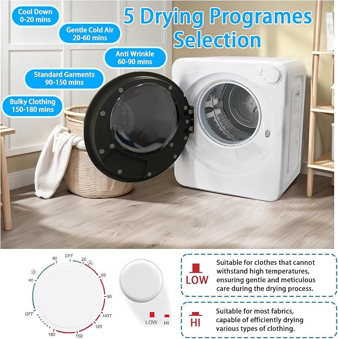Compact Washer and Dryer Combo Set, 2.0 Cu.Ft Full-Automatic Washing Machine
