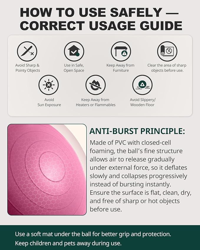 Trideer Exercise Ball for Yoga, Pilates & Fitness – Stability Ball Equipment