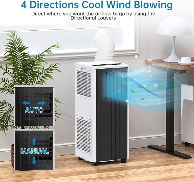 8, 000 BTU Portable Air Conditioner, Smart Control, Cools Up to 350 Sq. Ft.