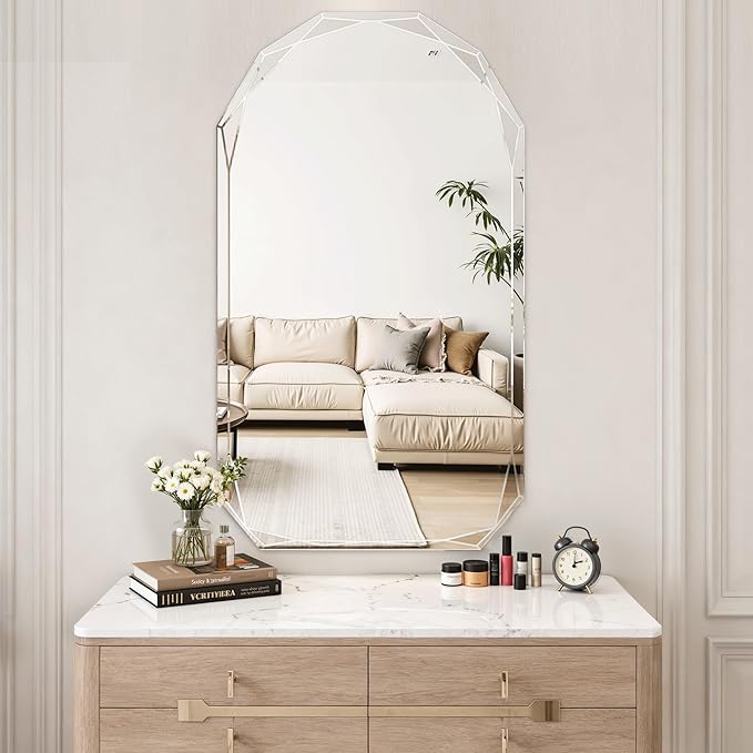 Suidia Bathroom Mirror, Frameless Bathroom Mirror