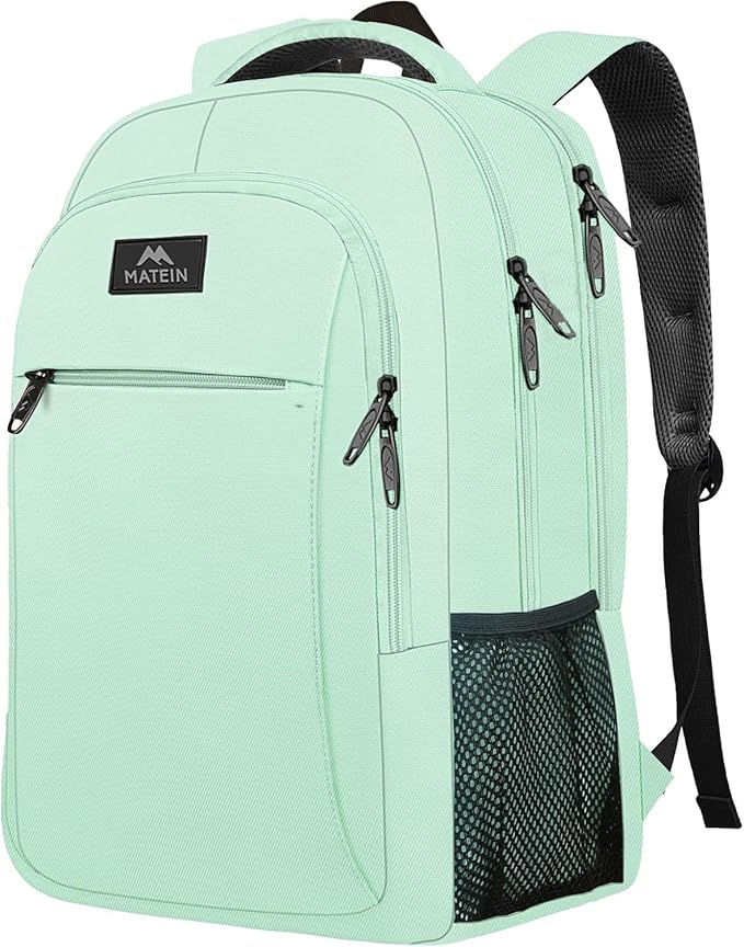 MATEIN Travel Laptop Backpack, 15.6 Inch Computer Backpack, Slim Lightweight Fashion Water Resistant Womens Traveling Backpack Casual Daypack for College Office, Mint Green