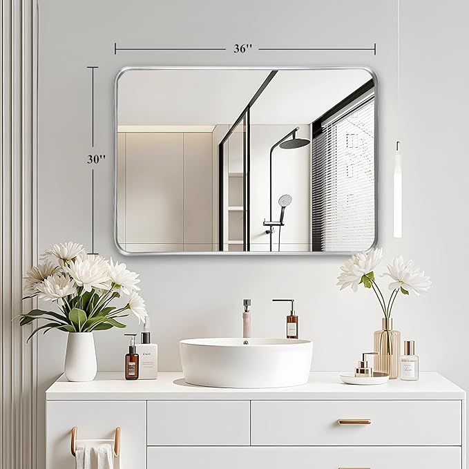 Fabuday Silver Bathroom Mirror