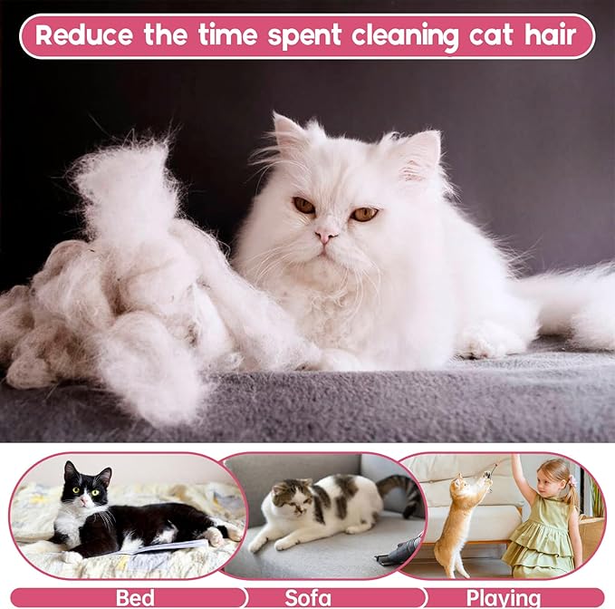 QBLEEV Sticky Hair Cat Clothes, Prevent Fur Shedding Shirts for Cats Only, Kitten Pajamas Costumes Outfits for Daily Wear Parties Photography, Anti-Shed Cat Onesie Recovery Suit for Cat or Small Dogs