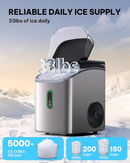 Silonn Nugget Ice Maker Countertop, Pebble Ice Maker