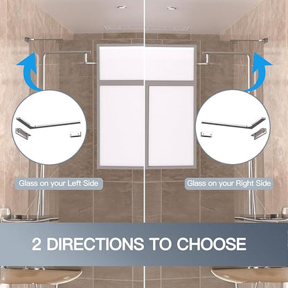 Shower Glass Support Bar, Both Sides Available, Frameless Bathroom Glass Clamp