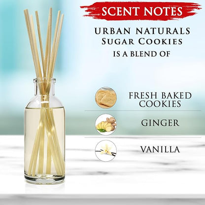 Urban Naturals Sugar Cookies Reed Diffuser Oil Set | Freshly-Baked, Buttery