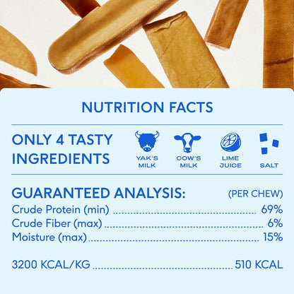 Native Pet Yak Cheese Himalayan Dog Chews XLarge - Long Lasting Dental Sticks for Extra Large Breeds – 100% All Natural Himalayan Yak Chews – Cheese Bone for Aggressive Chewers - 3 Per Pack