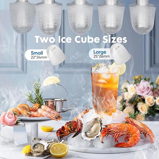 Sweetcrispy Countertop Ice Maker, Portable Ice Machine Self-Cleaning, 9 Cubes