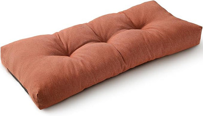 SUNROX LokGrip Non Slip Tufted Memory Foam Bench Cushion, FadeShield Water Resistant Durable Thicken Outdoor/Indoor Bench Seat Pads 48x16x4 inch, Terracotta