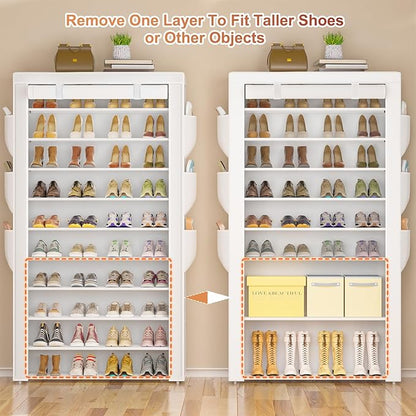 OYREL Shoe Rack 10Tier Large Capacity 50-56Pairs Beautiful Tall Shoe Shelf Free