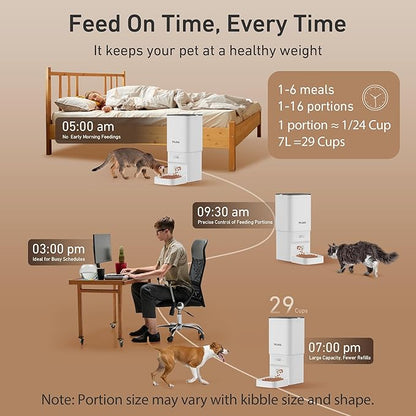 Automatic Cat Feeders, 7L/29 Cups Automatic Dog Feeder