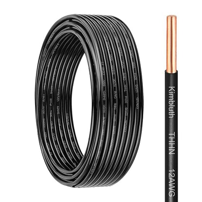 THHN Wire 12 Gauge 25 FT OFC Electrical Wire, 12 AWG Solid Copper Wire Rated up