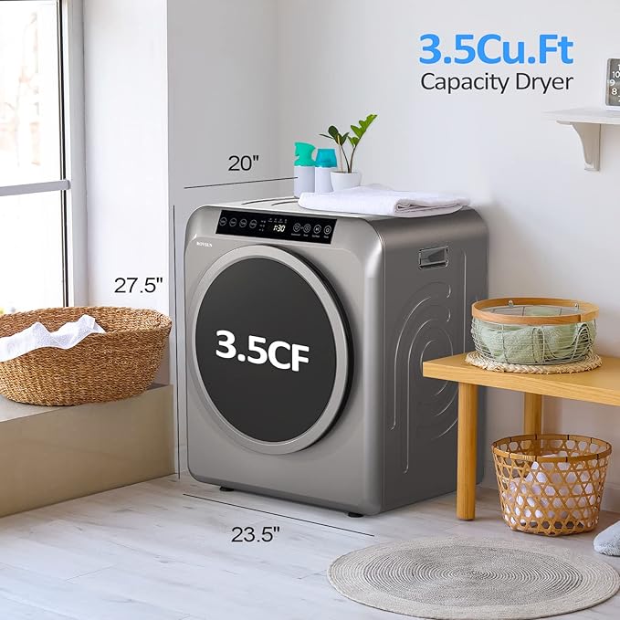 ROVSUN 13.2LB Portable Clothes Dryer, 3.5 Cu.Ft High End Front Load Tumble