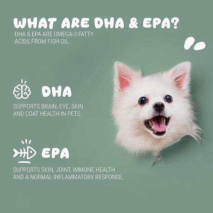 Peppy Pup Omega-3 KD Oil Capsules for Pets, Omega 3 for Dogs and Cats, Fish Oil for Dogs and Cats, Pet Vitamins and Supplements, Pet Fish Oil, Supports Healthy Heart, Dog Coat Defense, 60 Day Supply