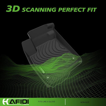 HAFIDI® Floor Mats Fit for 2023 2024 2025 2026 Honda CR-V & CRV Hybrid All Weather Protection TPE Anti-Slip Automotive Floor Liners, Fits 1st & 2nd Row Full Set Custom Accessories, Black