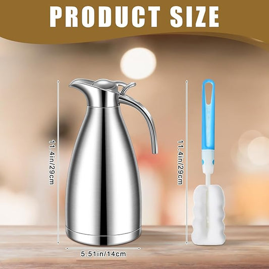 Uiifan 2 Pcs 68 oz Thermal Coffee Carafe Insulated Stainless Steel Coffee Carafe