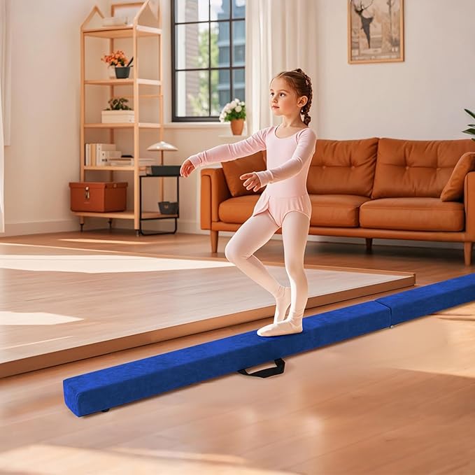 Giantex 7FT/8FT/9FT Balance Beam, Folding Gymnastics Beam w/Carry Handles