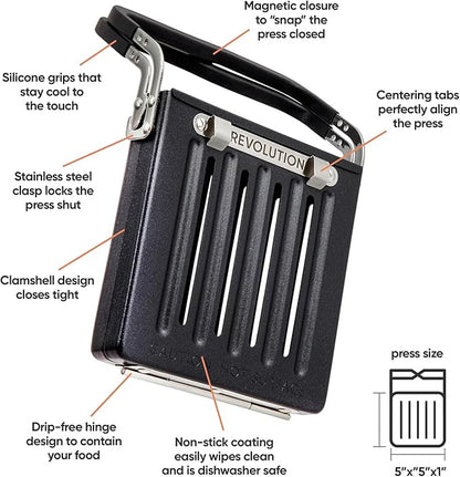 Revolution Toastie Press Conveniently Toast Delicious Grilled Cheeses,