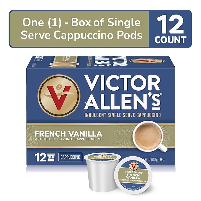 Victor Allen's Coffee French Vanilla Cappuccino, Single Serve Cappuccino Mix